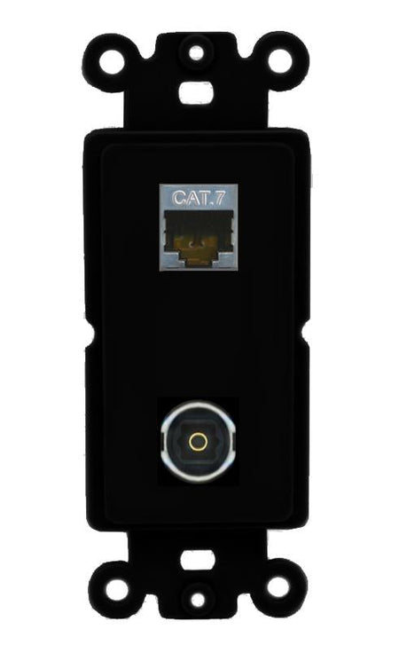 CAT7 TOSLINK Wall Plate [Black]