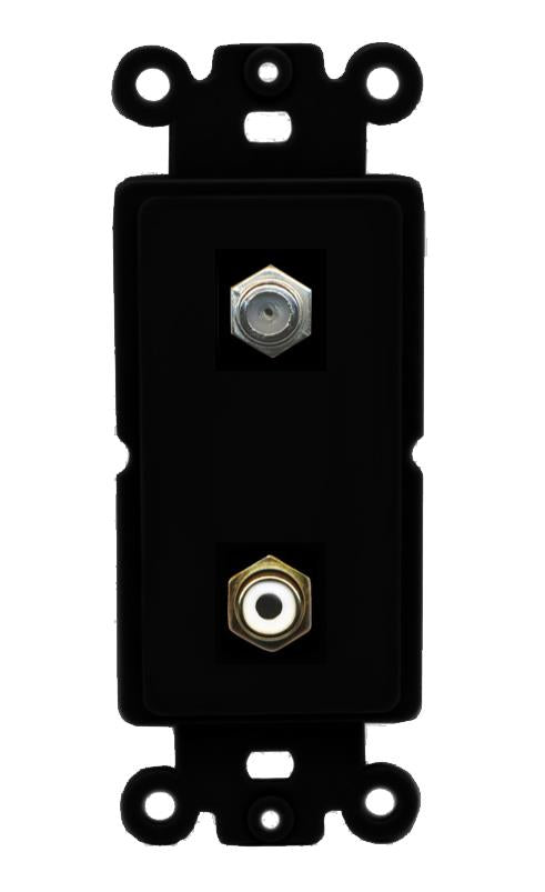 COAX RCA-WHITE Wall Plate [Black]