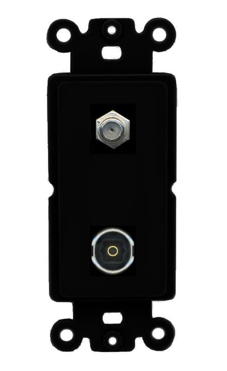 COAX TOSLINK Wall Plate [Black]