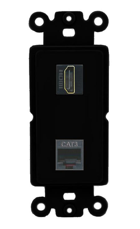 HDMI PHONE Wall Plate [Black]