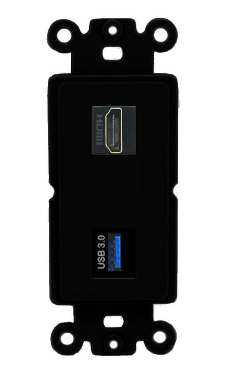 HDMI USB-3 Wall Plate [Black]