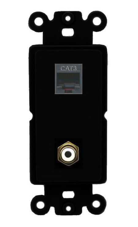 PHONE RCA-WHITE Wall Plate [Black]