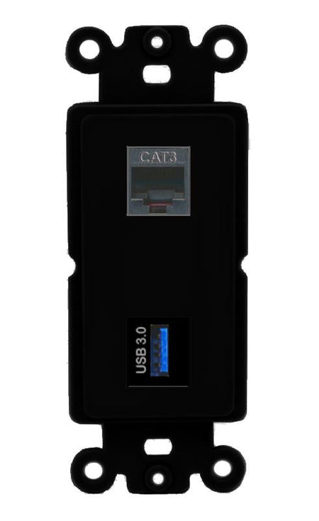 PHONE USB-3 Wall Plate [Black]