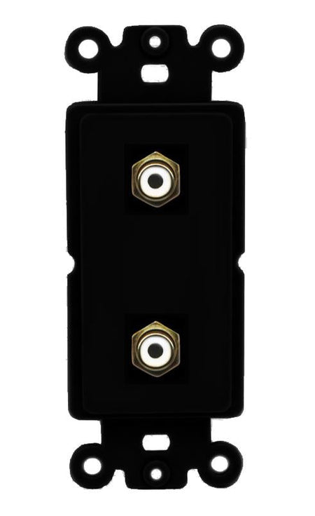 2 RCA-WHITE Wall Plate [Black]