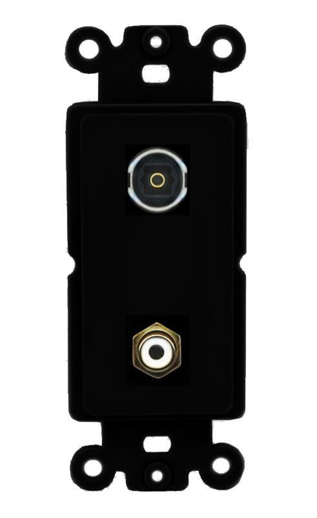 RCA-WHITE TOSLINK Wall Plate [Black]