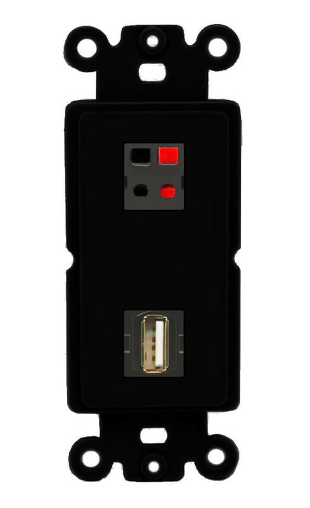 SPEAKER USB2 Wall Plate [Black]