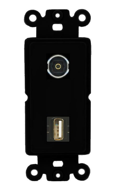 TOSLINK USB2 Wall Plate [Black]
