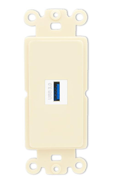 RiteAV USB-3 Wall Plate Rocker Module [Light Almond]