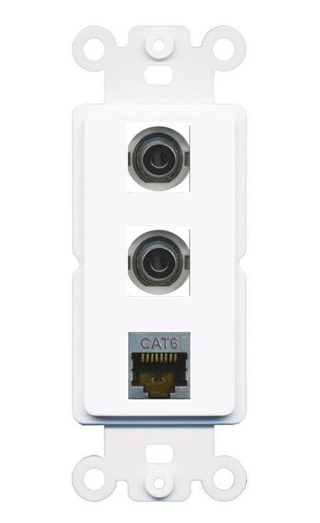 2 3.5mm CAT6-SHIELDED Wall Plate [White]
