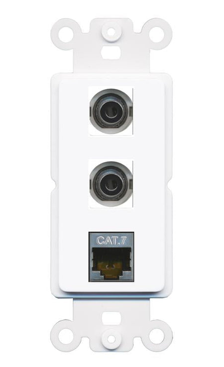 2 3.5mm CAT7 Wall Plate [White]