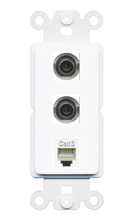 2 3.5mm PHONE Wall Plate [White]