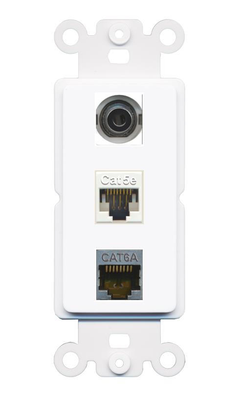 3.5mm CAT5E CAT6A Wall Plate [White]