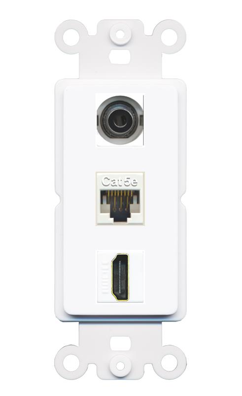 3.5mm CAT5E HDMI Wall Plate [White]