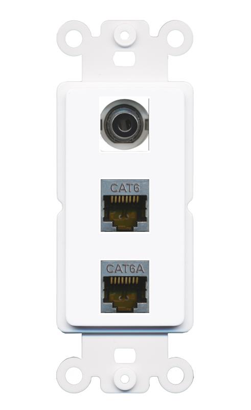 3.5mm CAT6-SHIELDED CAT6A Wall Plate [White]