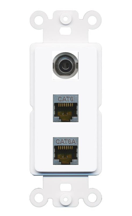 3.5mm CAT6-SHIELDED CAT6A Wall Plate [White]
