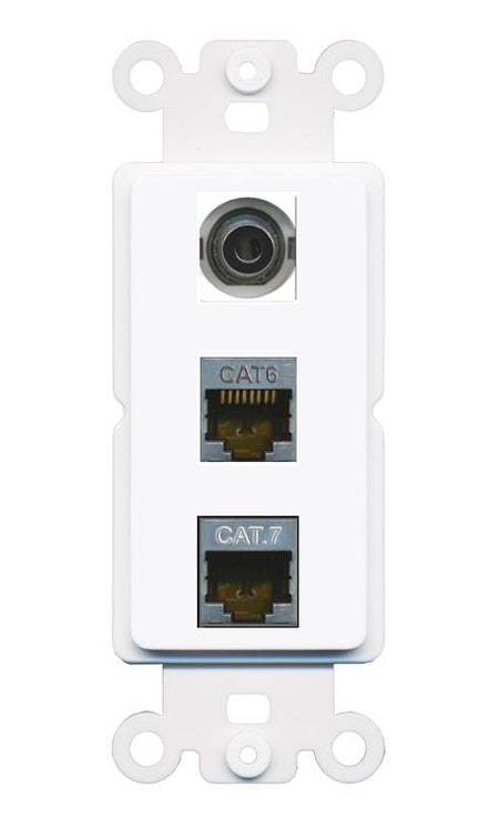 3.5mm CAT6-SHIELDED CAT7 Wall Plate [White]