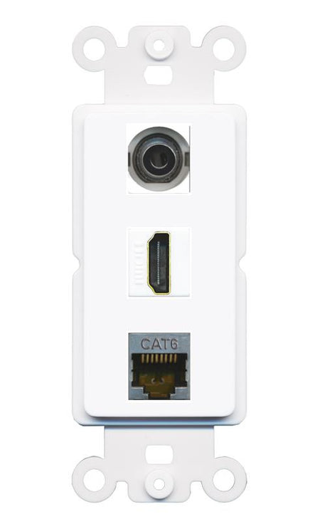3.5mm CAT6-SHIELDED HDMI Wall Plate [White]