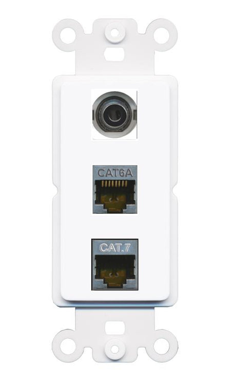 3.5mm CAT6A CAT7 Wall Plate [White]