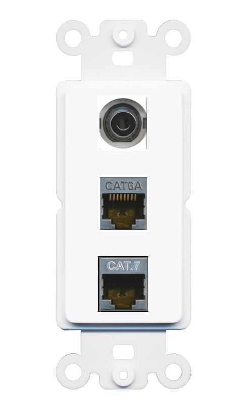 3.5mm CAT6A CAT7 Wall Plate [White]