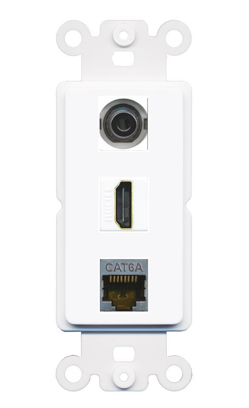 3.5mm CAT6A HDMI Wall Plate [White]
