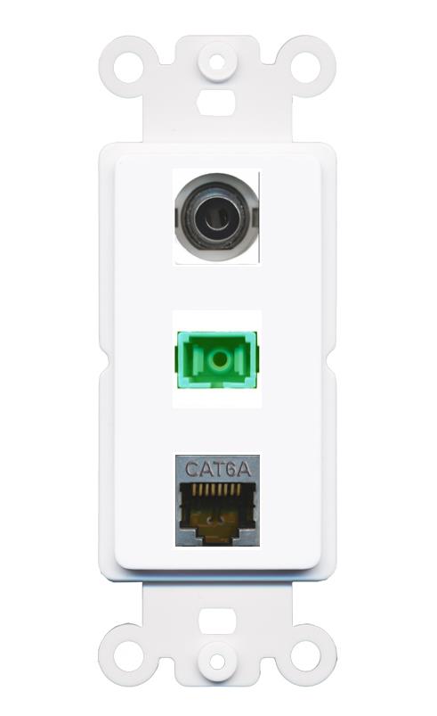 3.5mm CAT6A SC-APC-SX Wall Plate [White]
