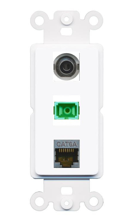 3.5mm CAT6A SC-APC-SX Wall Plate [White]