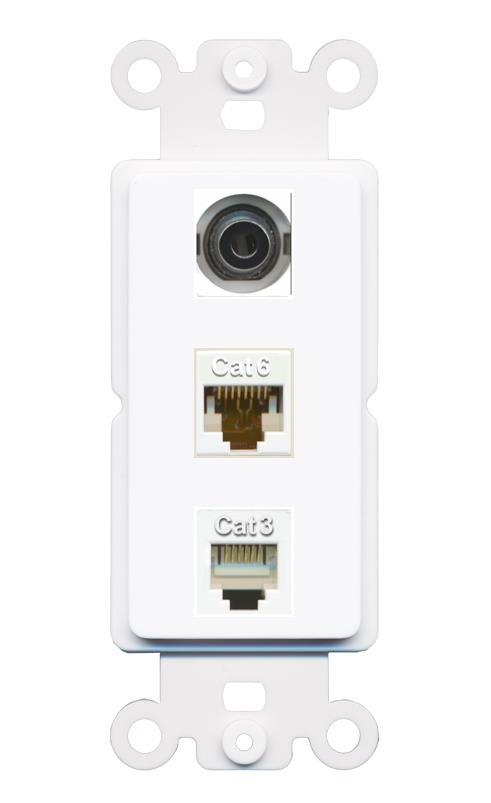 3.5mm CAT6 PHONE Wall Plate [White]
