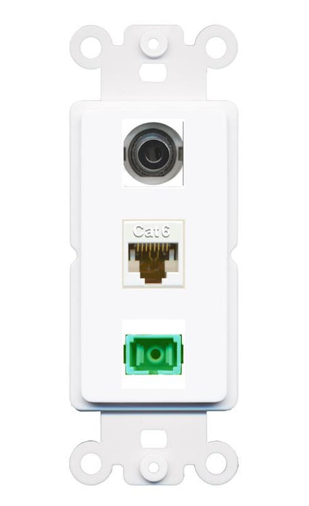 3.5mm CAT6 SC-APC-SX Wall Plate [White]