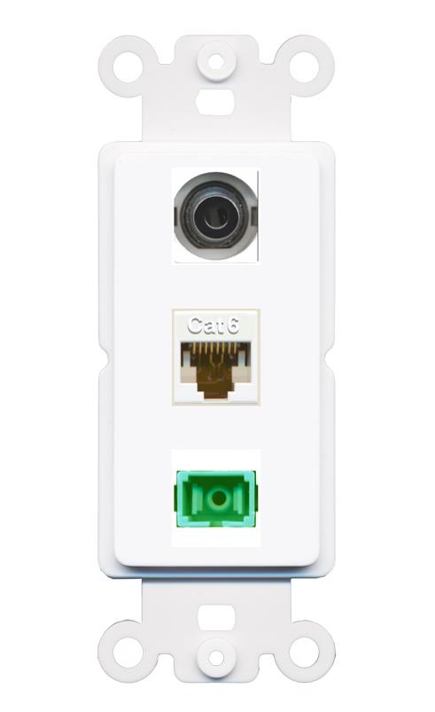 3.5mm CAT6 SC-APC-SX Wall Plate [White]
