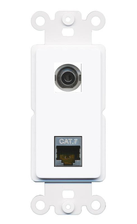 3.5mm CAT7 Rocker Insert Module Wall Plate [White]