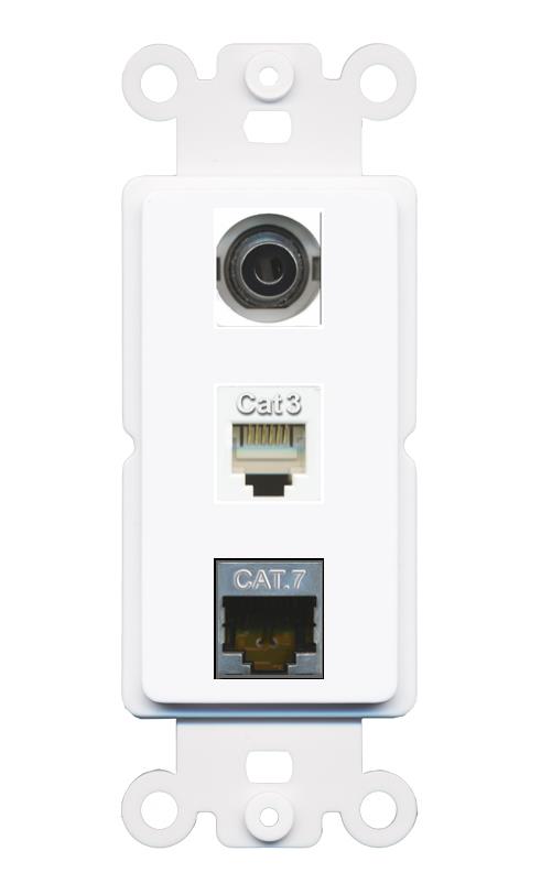 3.5mm CAT7 PHONE Wall Plate [White]