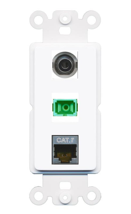 3.5mm CAT7 SC-APC-SX Wall Plate [White]
