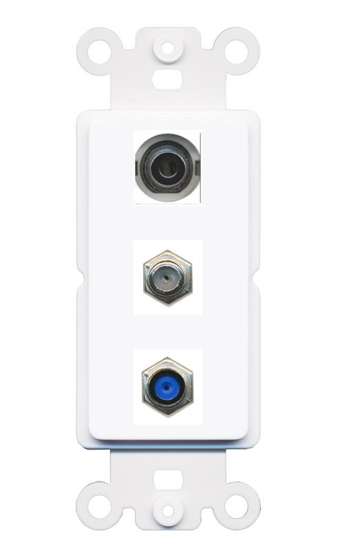 3.5mm COAX F81 Wall Plate [White]