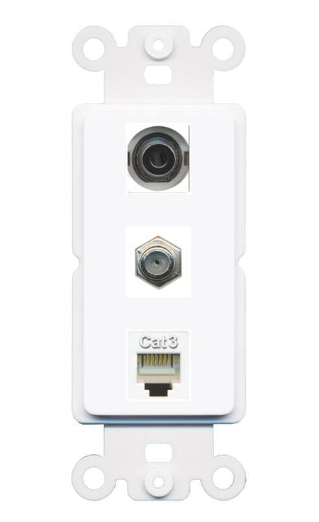 3.5mm COAX PHONE Wall Plate [White]