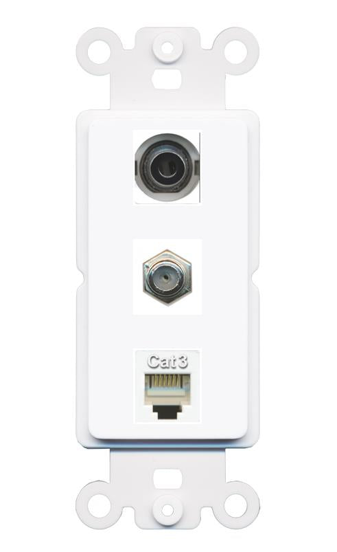 3.5mm COAX PHONE Wall Plate [White]