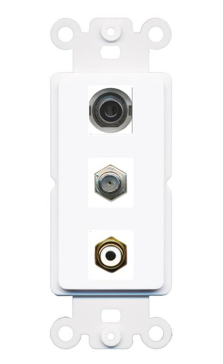 3.5mm COAX RCA-WHITE Wall Plate [White]