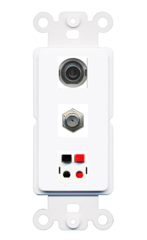 3.5mm COAX SPEAKER Wall Plate [White]