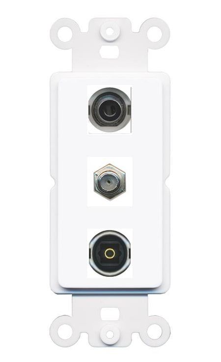 3.5mm COAX TOSLINK Wall Plate [White]