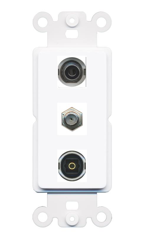 3.5mm COAX TOSLINK Wall Plate [White]