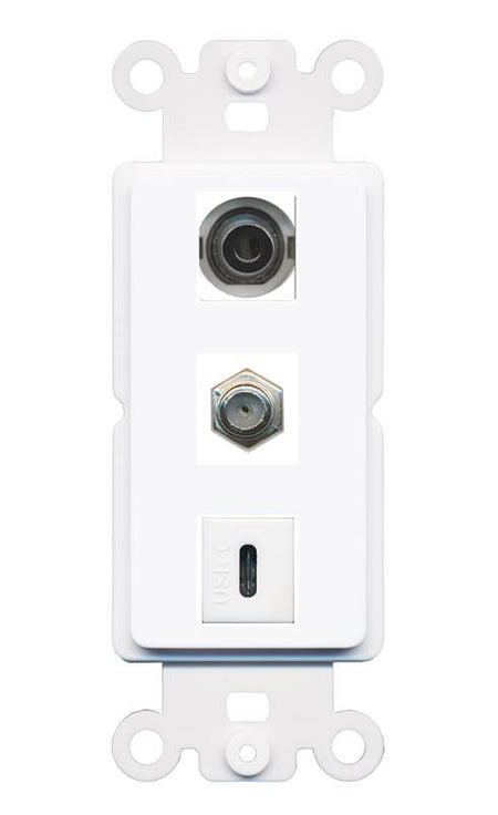3.5mm COAX USBC Wall Plate [White]