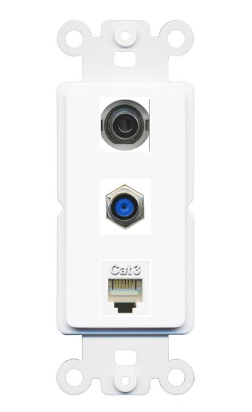 3.5mm F81 PHONE Wall Plate [White]
