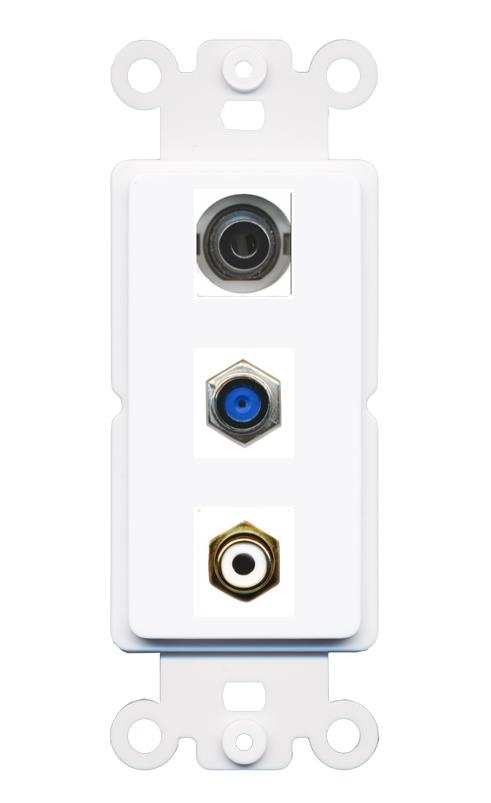3.5mm F81 RCA-WHITE Wall Plate [White]