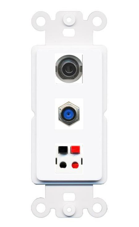 3.5mm F81 SPEAKER Wall Plate [White]