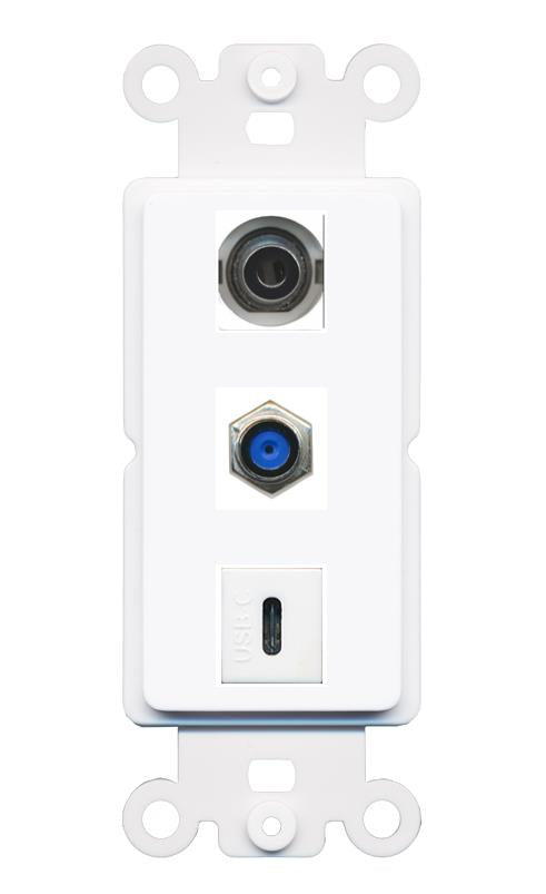 3.5mm F81 USBC Wall Plate [White]