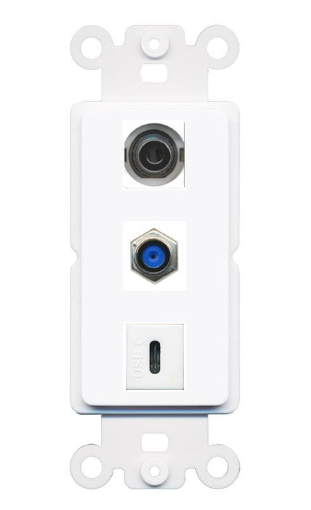 3.5mm F81 USBC Wall Plate [White]