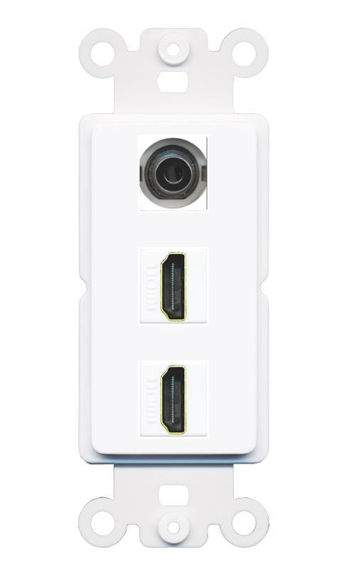3.5mm 2 HDMI Wall Plate [White]