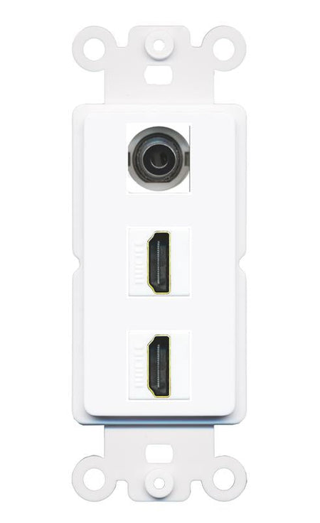 3.5mm 2 HDMI Wall Plate [White]