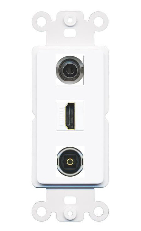 3.5mm HDMI TOSLINK Wall Plate [White]