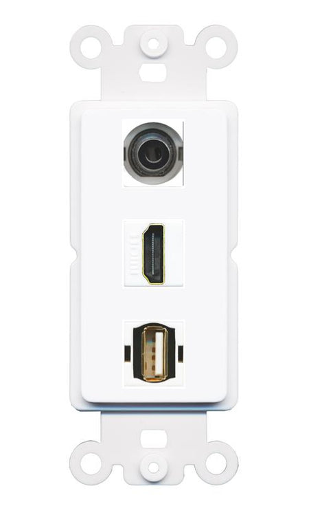 3.5mm HDMI USB2 Wall Plate [White]