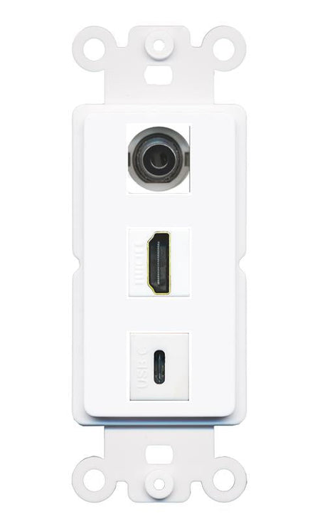 3.5mm HDMI USBC Wall Plate [White]